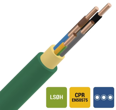 Kabel - XGB inst. XLPE/LS0H 1kV Cca s1d2a1 groen 5G10mm² /meter - +500XGB510G