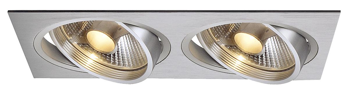 SLV - NEW TRIA II ES111 downlight, rechthoekig, geborsteld - 111382