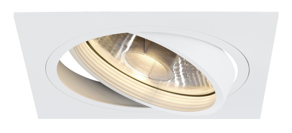 SLV - NEW TRIA I ES111 downlight, vierkant, mat wit, max. 75 W - 113541