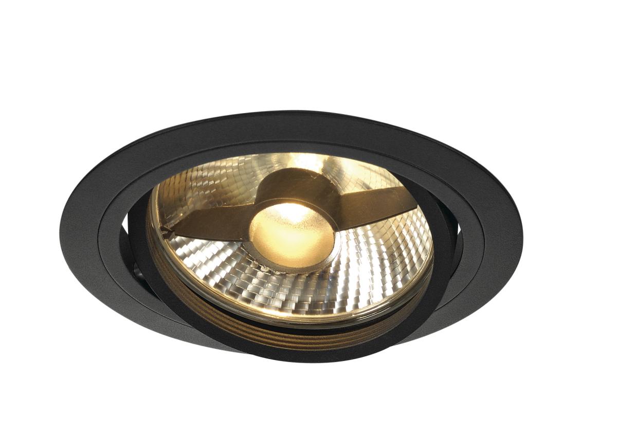 SLV - NEW TRIA ES111 ROUND inbouwarmatuur, mat zwart, max. 75 W - 113550