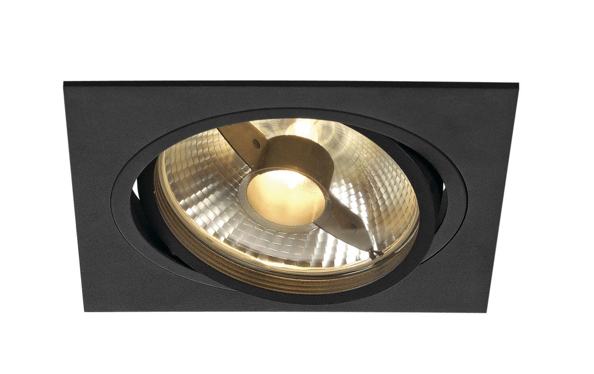 SLV - NEW TRIA ES111 SQUARE inbouwarmatuur, zwart, GU10, max. 75 - 113830
