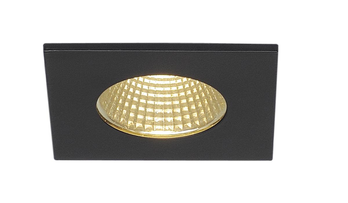 SLV - PATTA I, plafondinbouwlamp, rechthoekig, mat zwart, 38° - 114430