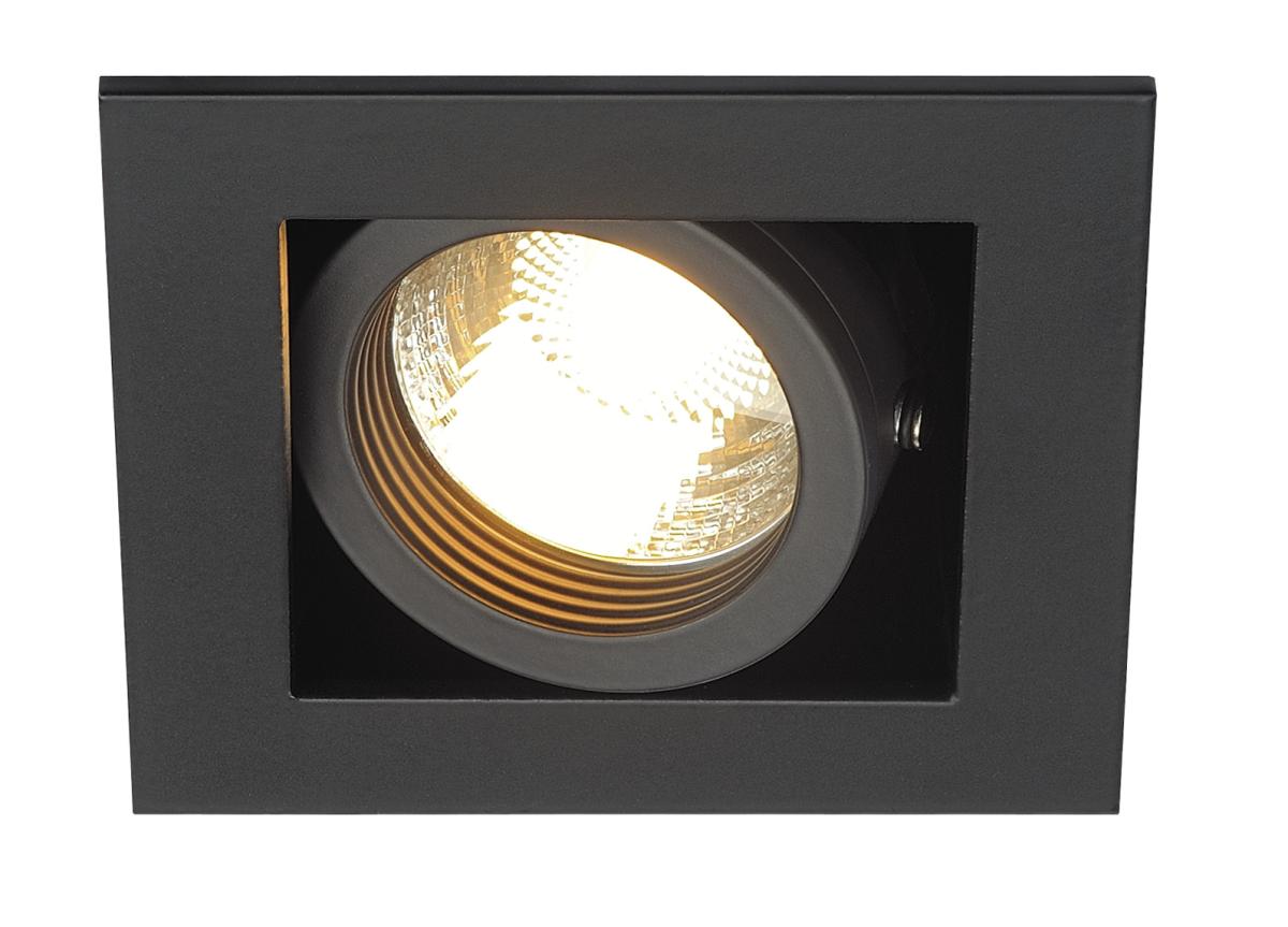 SLV - KADUX 1 GU10 DOWNLIGHT, vierkant, mat zwart, max. 50 W - 115510
