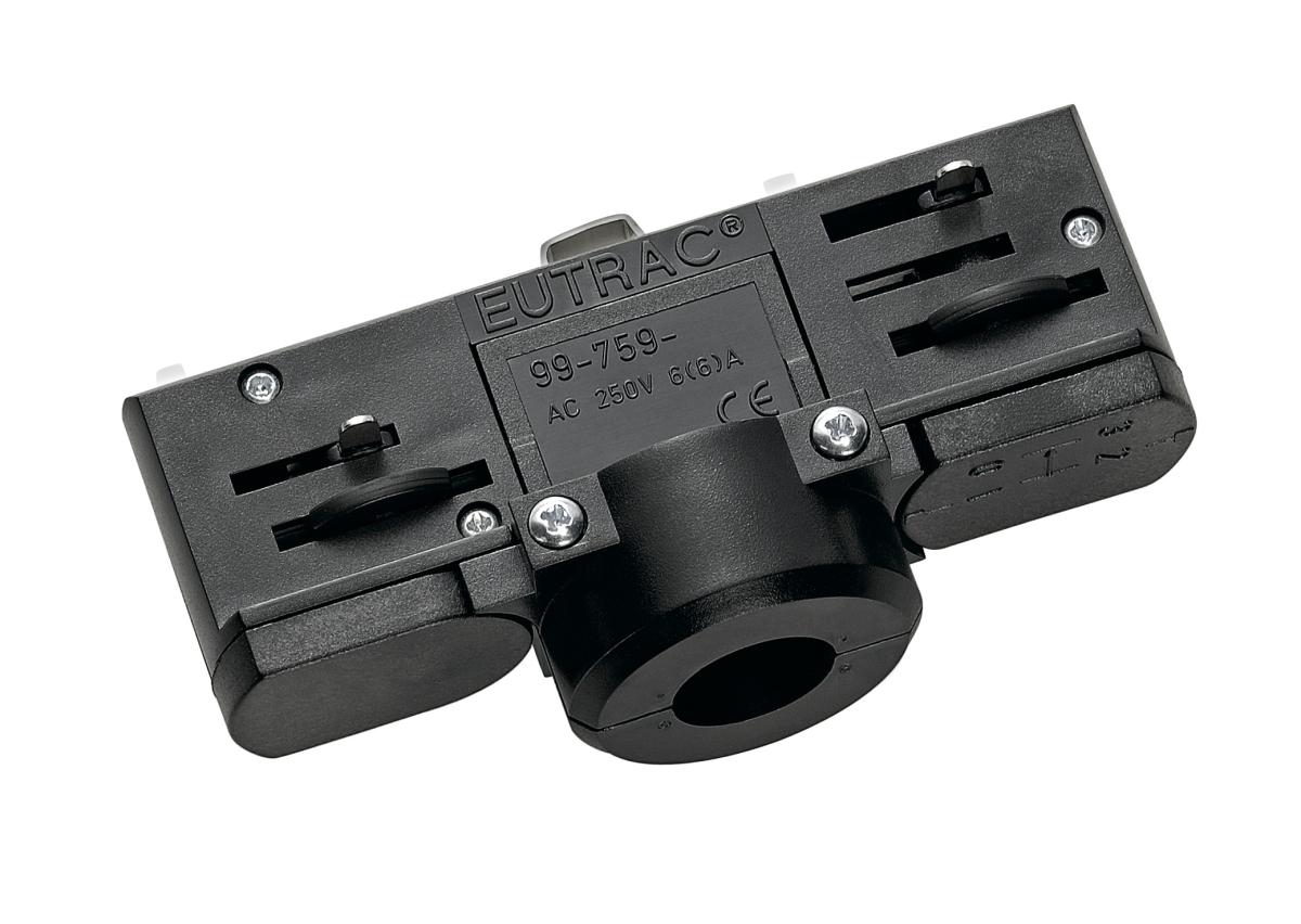 SLV - EUTRAC 3 fasen spanningsrailadapter, zwart incl. - 145990