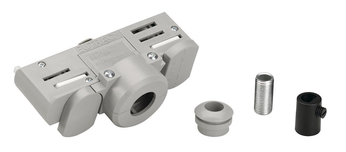SLV - EUTRAC 3 fasen spanningsrailadapter, grijs incl. - 145994