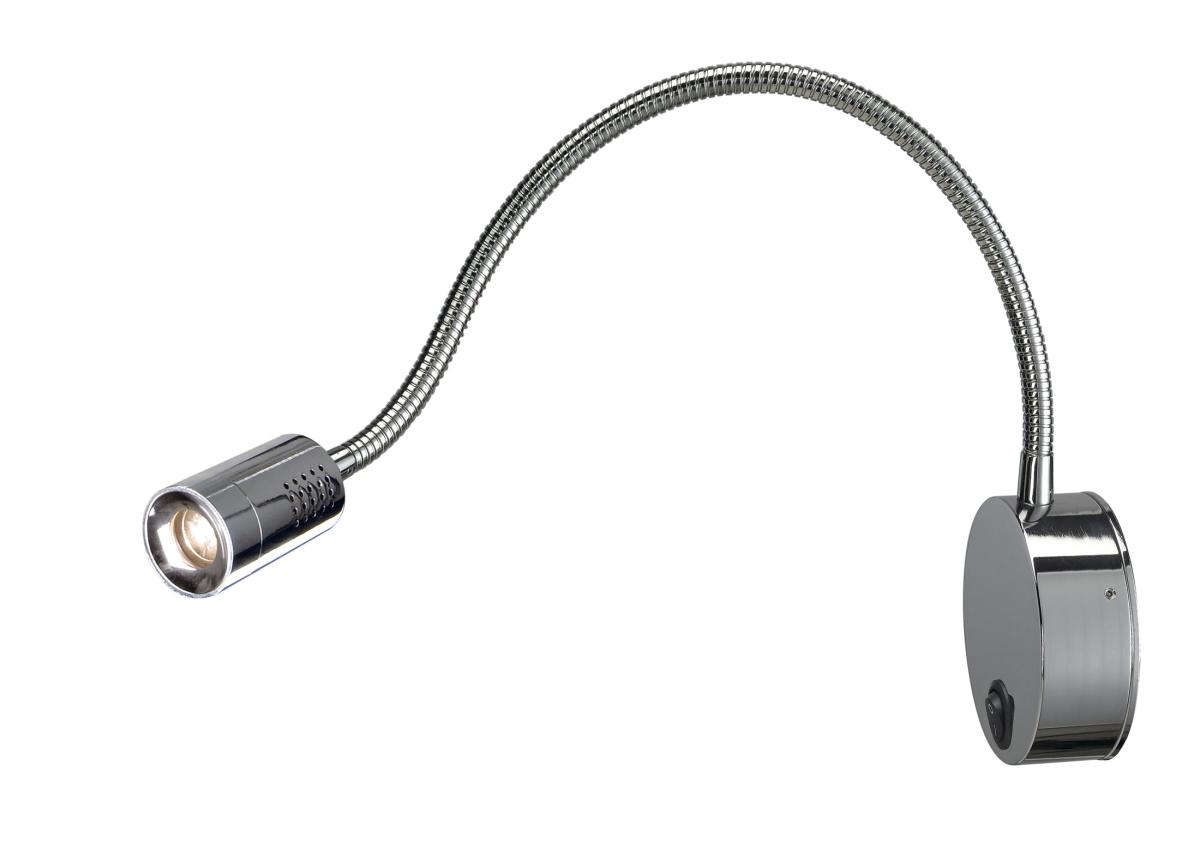 SLV - DIO FLEX PLATE LED wandlamp chroom, 1x1 W, warm wit, 3000 K - 146682