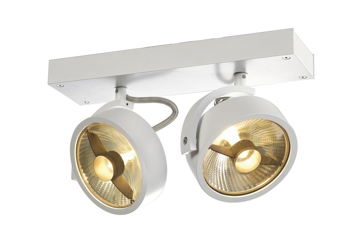 SLV - KALU 2 QPAR plafondlamp, mat wit, ES111, max. 2x75 W - 147311