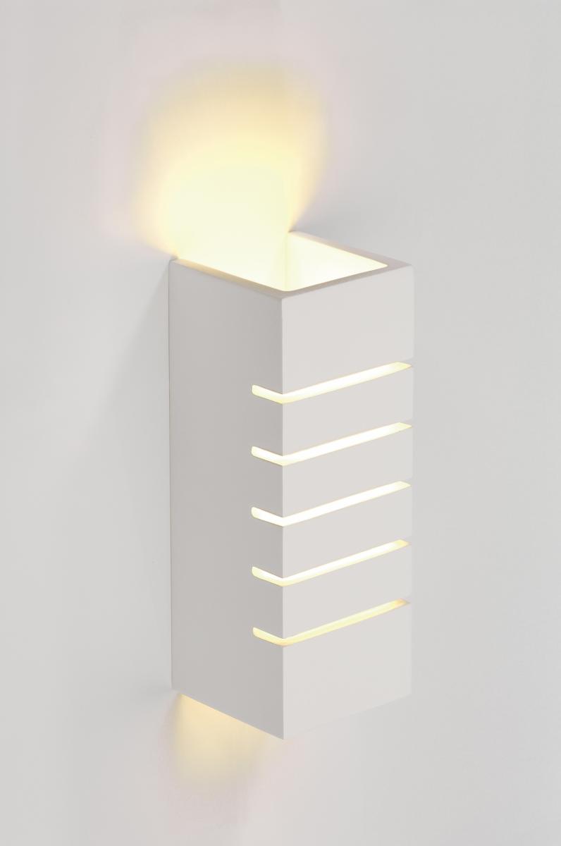 SLV - GL 100 SLOT, vierkant , wit, gips, E14, max. 40 W - 148010