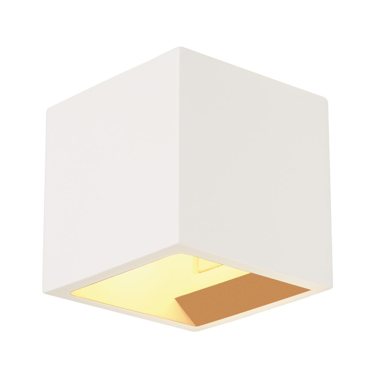 SLV - PLASTRA CUBE wandarmatuur, vierkant, wit, gips, G9, max. - 148018