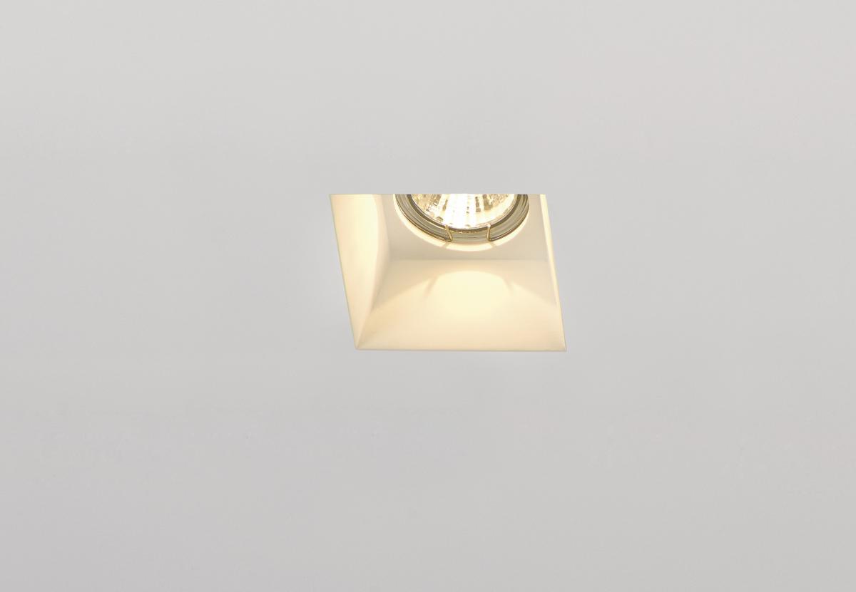 SLV - PLASTRA Downlight, GU10, rechthoekig wit gips - 148071