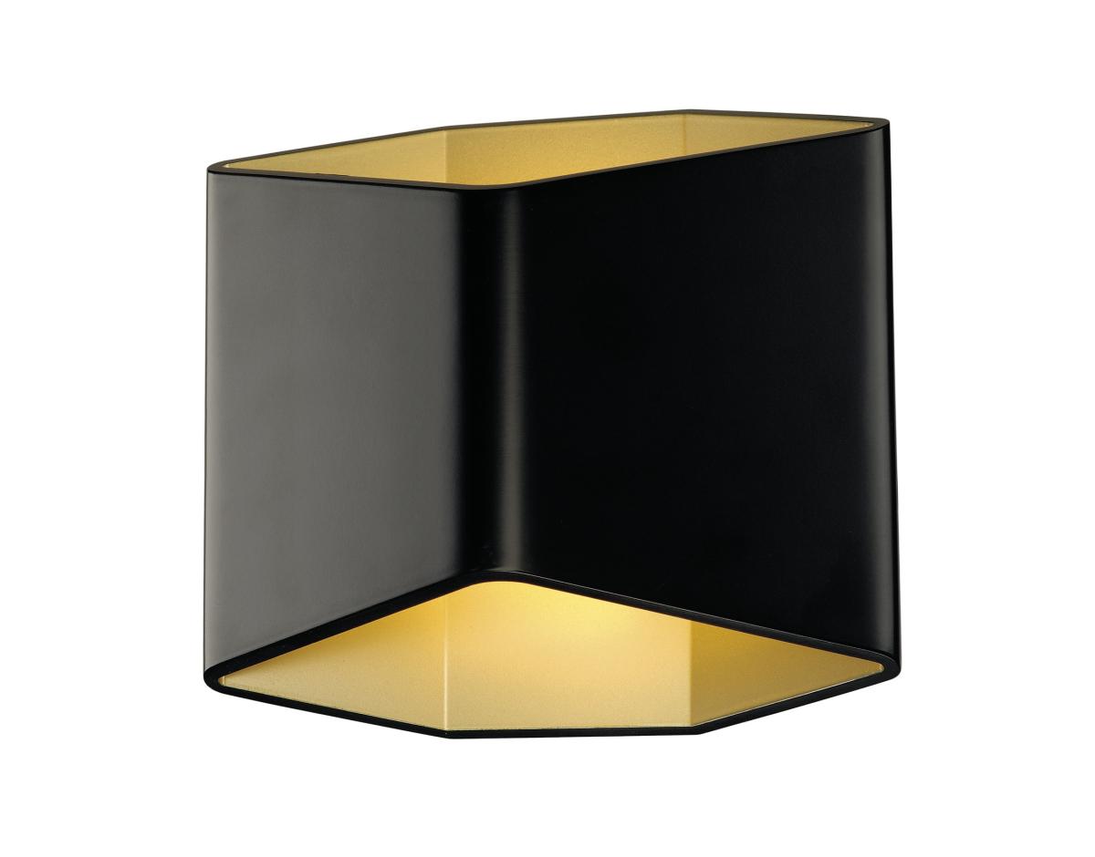 SLV - CARISO 2 WL indoor LED wandarmatuur zwart/goud 2700 K - 151710