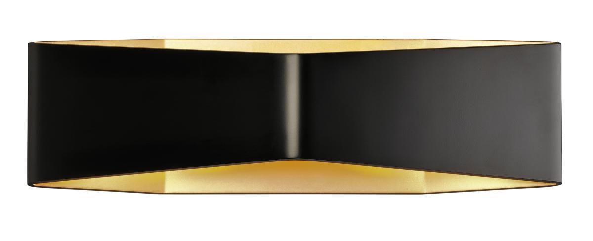 SLV - BIG CARISO LED wandlamp 2, zwart/ messing 2x 9 W led, 3000 K - 151740