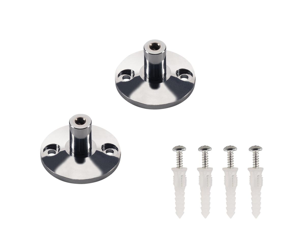 SLV - Wandhouder voor 12V draadsysteem, chroom, 2 stuks, 3 cm - 186302