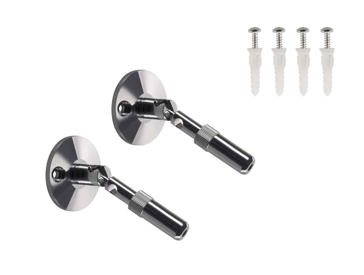 SLV - Wandhouder voor 12V draadsysteem, chroom, 2 stuks, 10 cm - 186312