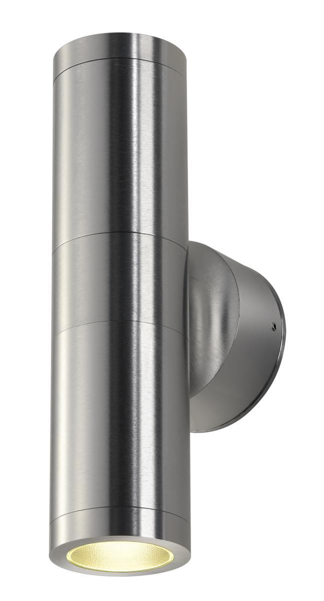 SLV - ASTINA OUT ESL, alu geborsteld , 2x GU10, max. 2x 11 W, IP44 - 228776