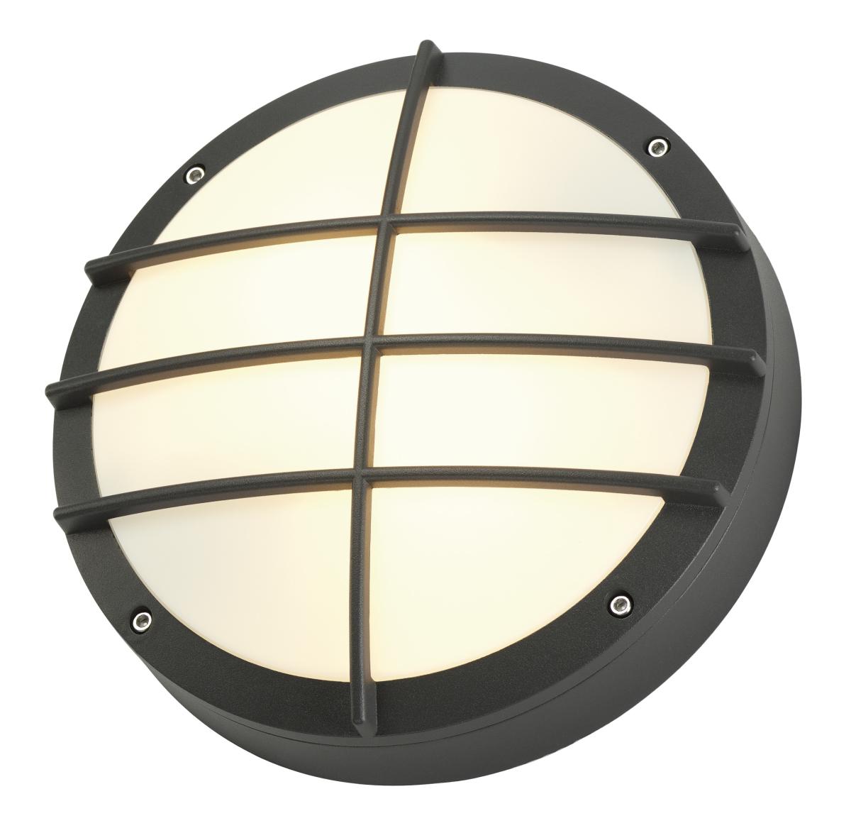 SLV - BULAN GRID, wandarmatuur, rond , antraciet, E27, max. 2x - 229085