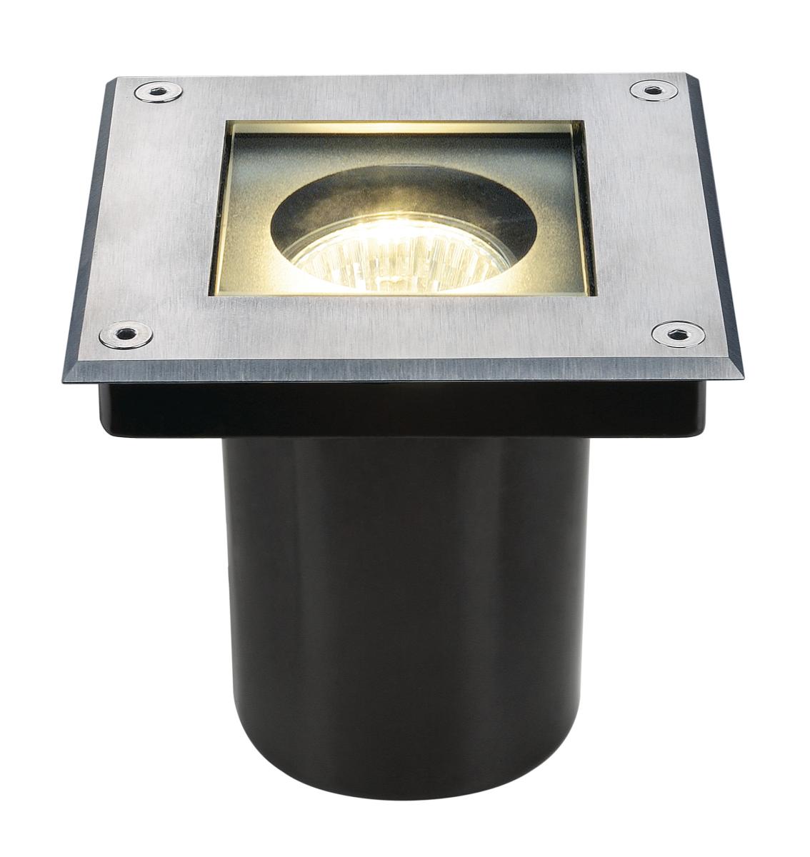 SLV - DASAR vierkant GU10, inbouw grondspot, inox 316, max. 35 - 229374