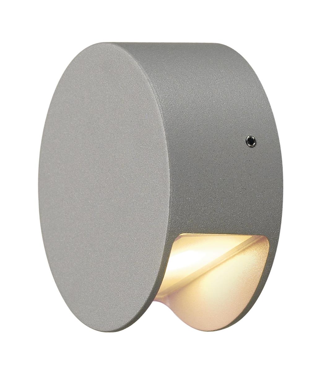 SLV - PEMA LED, wandarmatuur, zilvergrijs , 1x 3,3 W, 3200 K - 231012