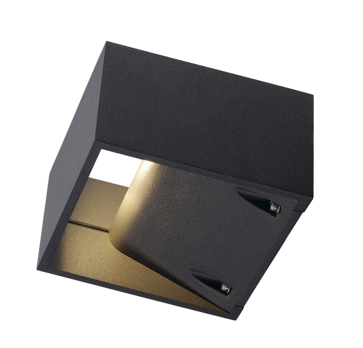 SLV - LOGS WALL, vierkant, antraciet , 6 W LED, warmwit - 232105
