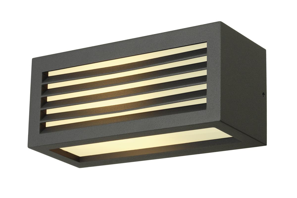 SLV - BOX L E27, wandarmatuur, vierkant, antraciet, E27, max. 18 W - 232495