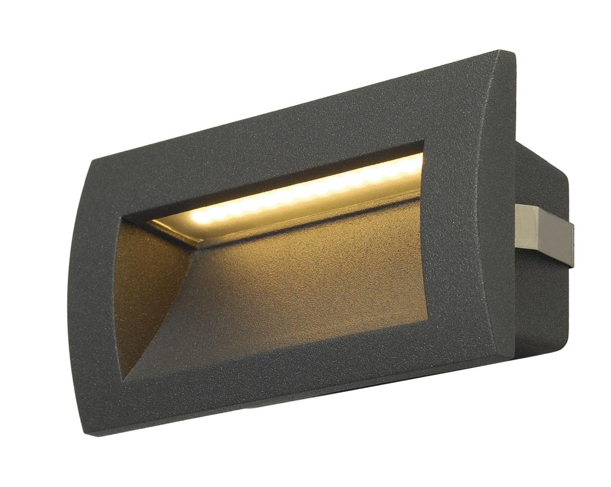SLV - DOWNUNDER OUT LED M, Wandinbouwarmatuur, antraciet - 233625