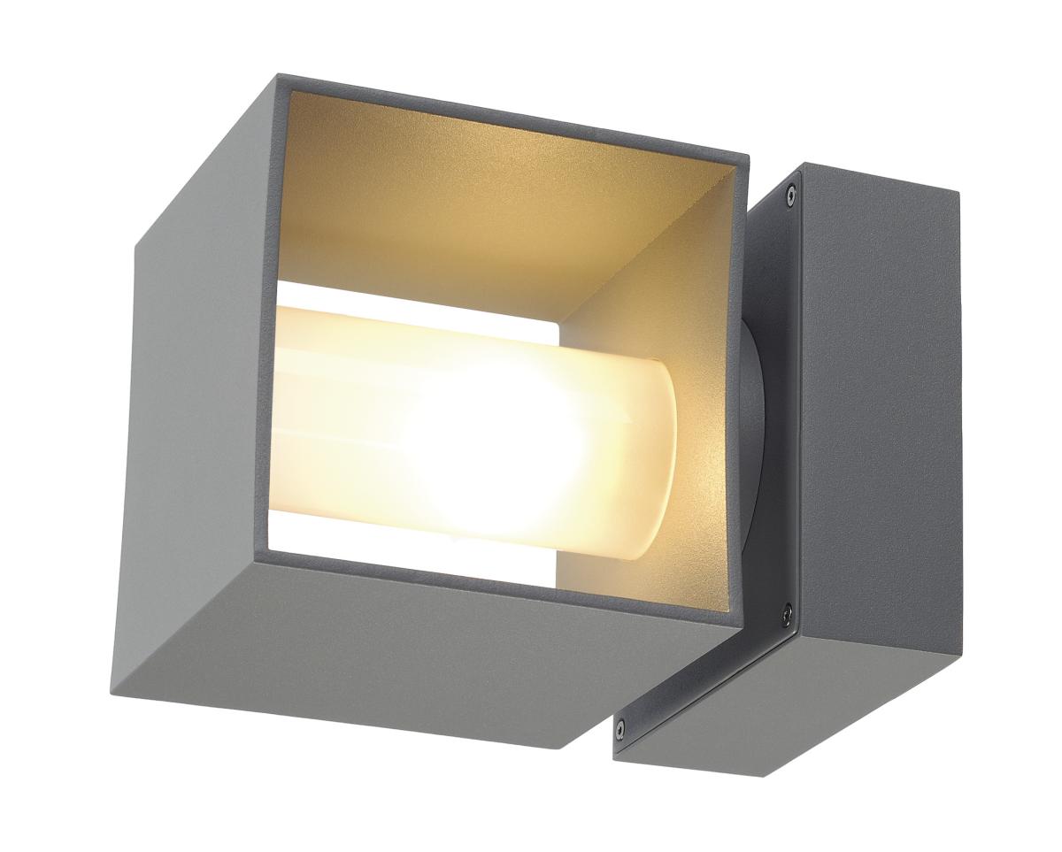 SLV - SQUARE TURN, QT14, outdoor wandarmatuur, zilvergrijs, max. - 1000335