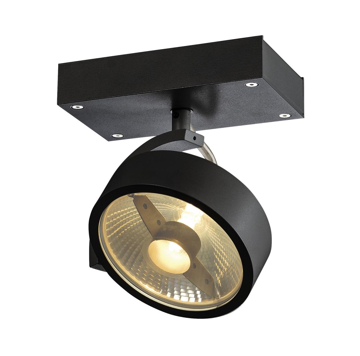 SLV - KALU 1 QPAR111 wand en plafondlamp, zwart, max. 75 W - 1000702