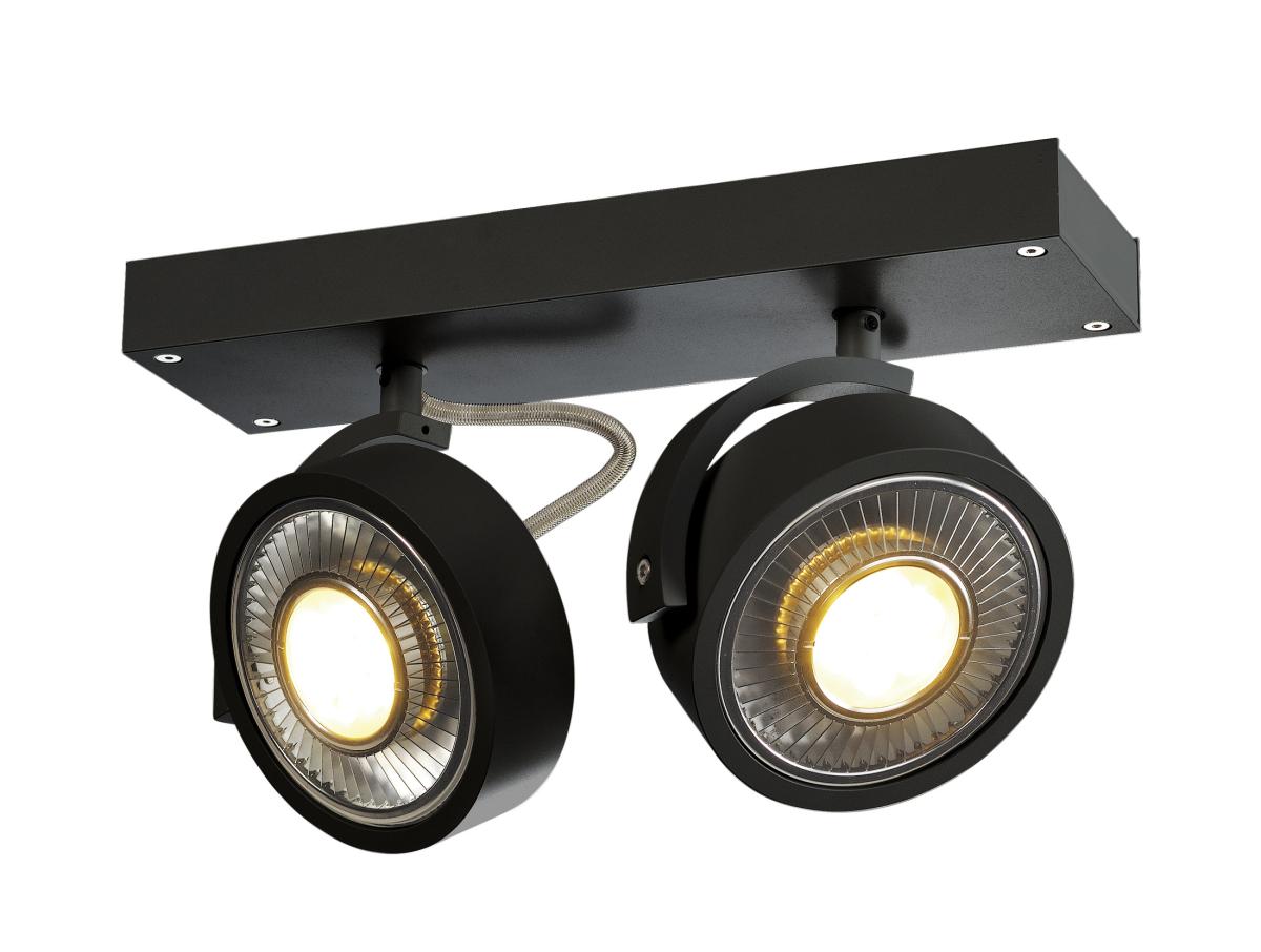 SLV - KALU 2 QPAR111 wand en plafondlamp, zwart, max. 75 W - 1000703