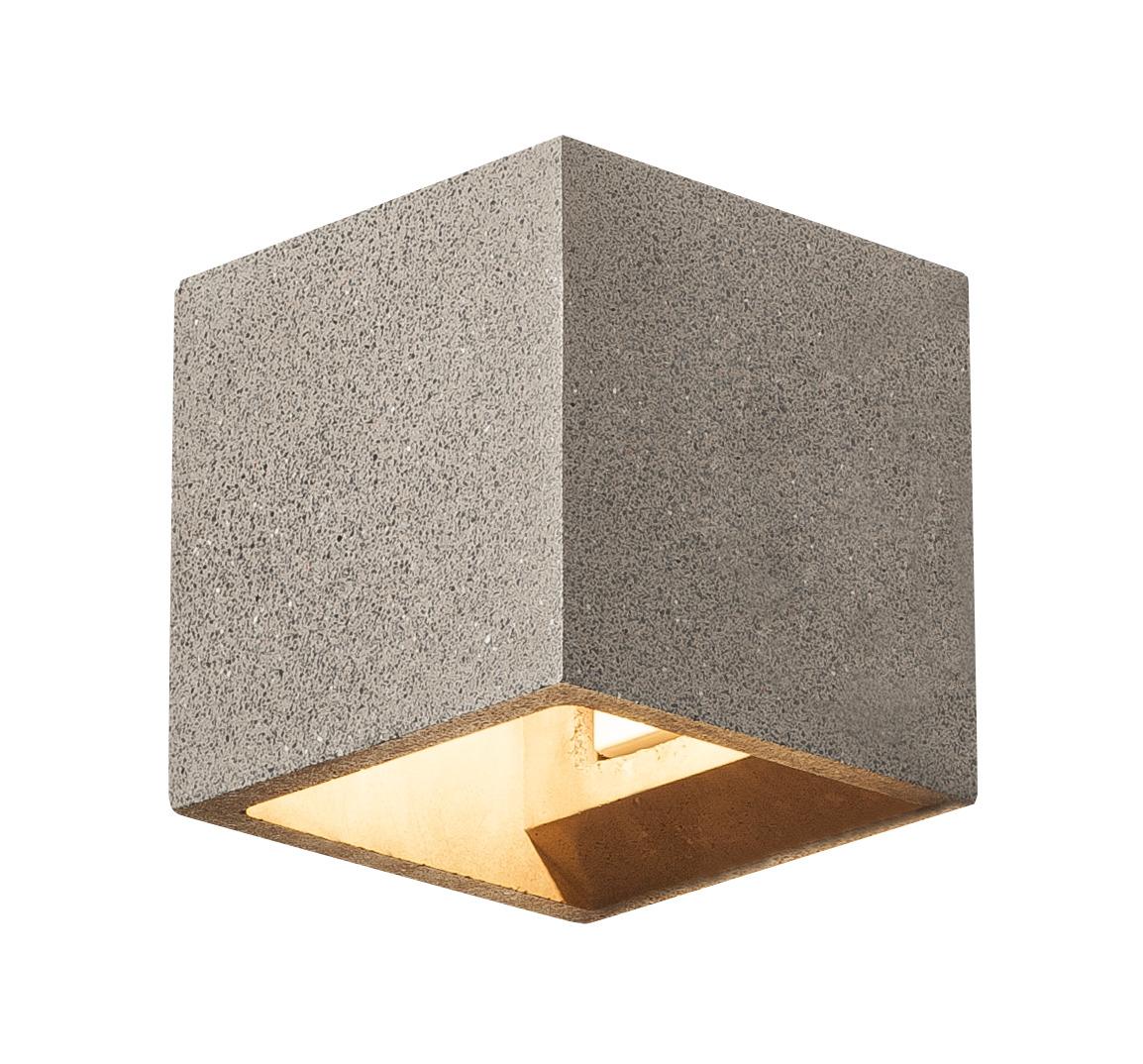 SLV - SOLID CUBE wandlamp, QT14, zwart zandsteen, max. 25 W - 1000911