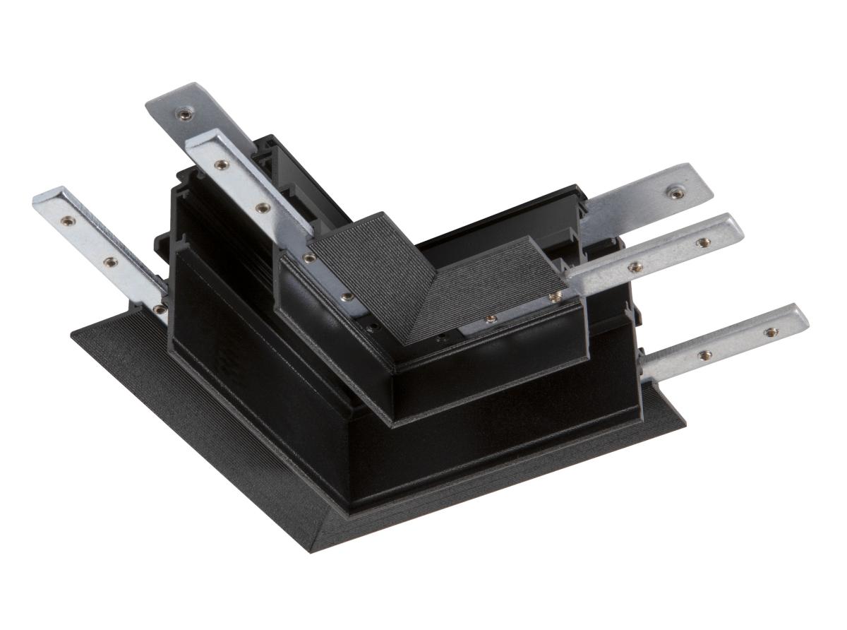 SLV - L aansluiting, 48V TRACK, voor inbouwrail diep, links, zwart - 1006587