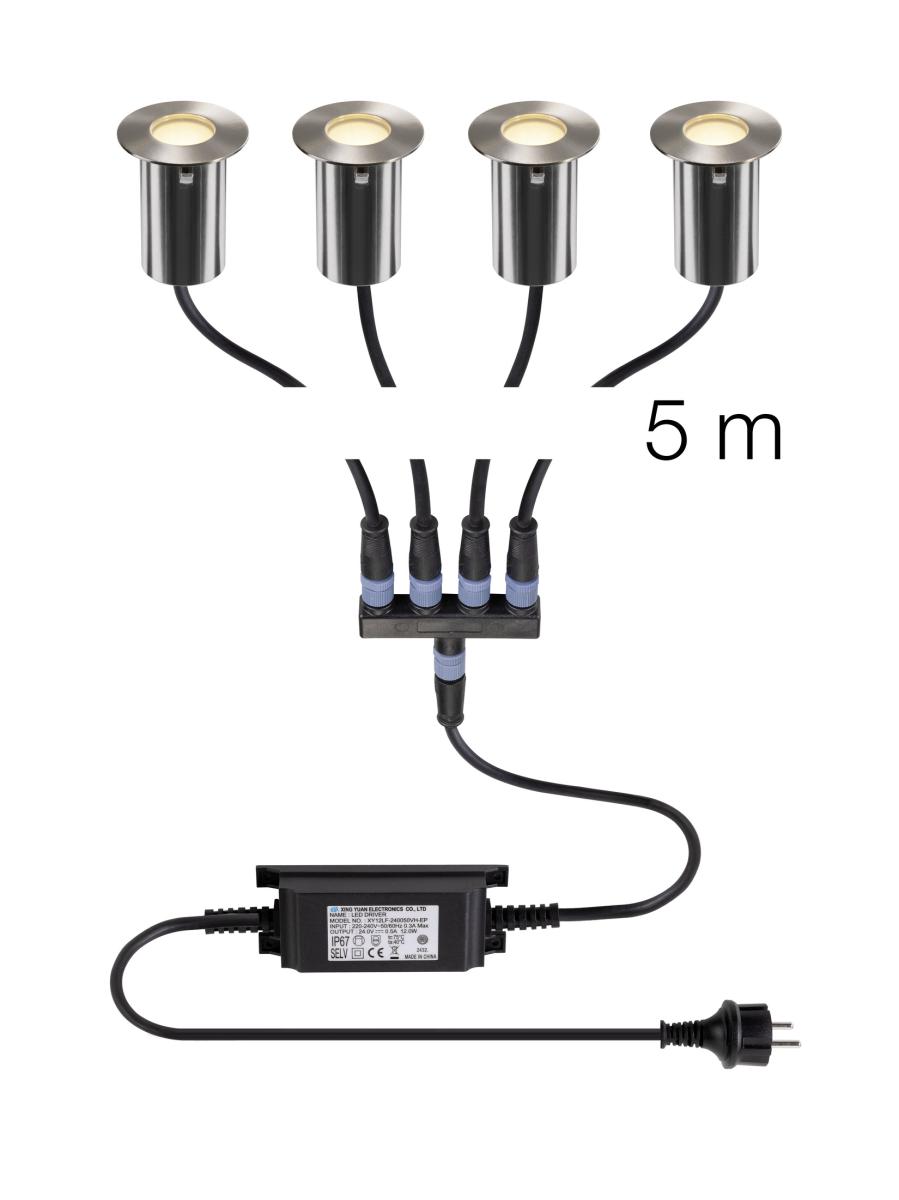 SLV - TRAIL LITE® 60, set van 4, vloerinbouwarmatuur, 3000K - 1008841