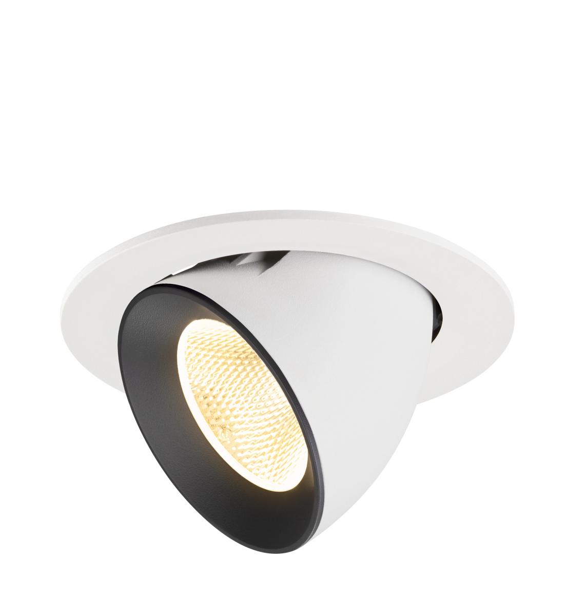 SLV - NUMINOS® GIMBLE L, plafondinbouwarmatuur wit/zwart 3000 K - 1009730