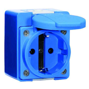 Bals - opbouw mono stopcontact blauw randaarde - 724