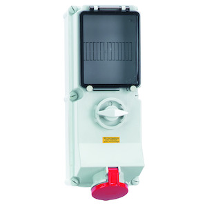 Bals - opbouw cee stopcontact 63A 3P+A 400V IP44,+schakelaar+beveil - 17522