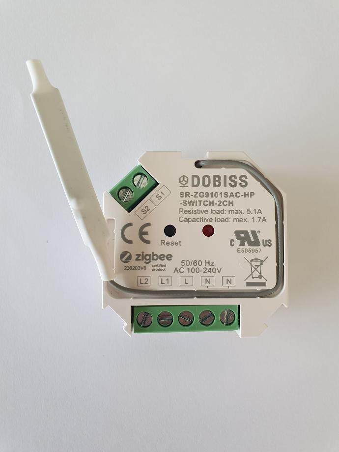 Dobiss - Zigbee dubbel relais met drukknop input - DO5469-2CH