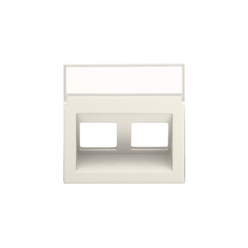 Niko - Centraalplaat data 2x RJ schuin cotton white textured - 139-65400