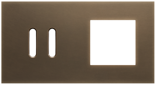 Niko - Rocker plaat 2v H71mm dark bronze patina - 211-56807
