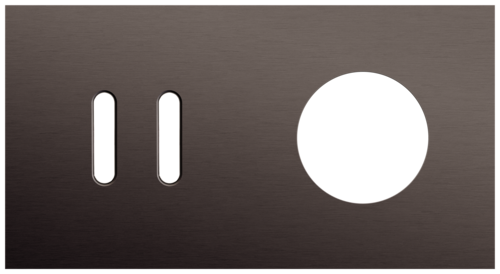 Niko - Rocker plaat 2v H71mm alu ganache brushed - 222-56811