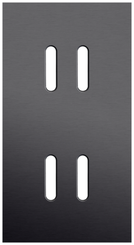 Niko - Rocker NHC afdekplaat 2v V71mm alu black - 224-46852
