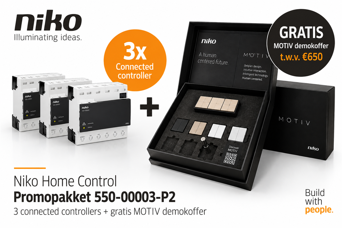 Niko - NHC promopakket 3x connected controller + MOTIV demokoffer - NI550-00003-P2