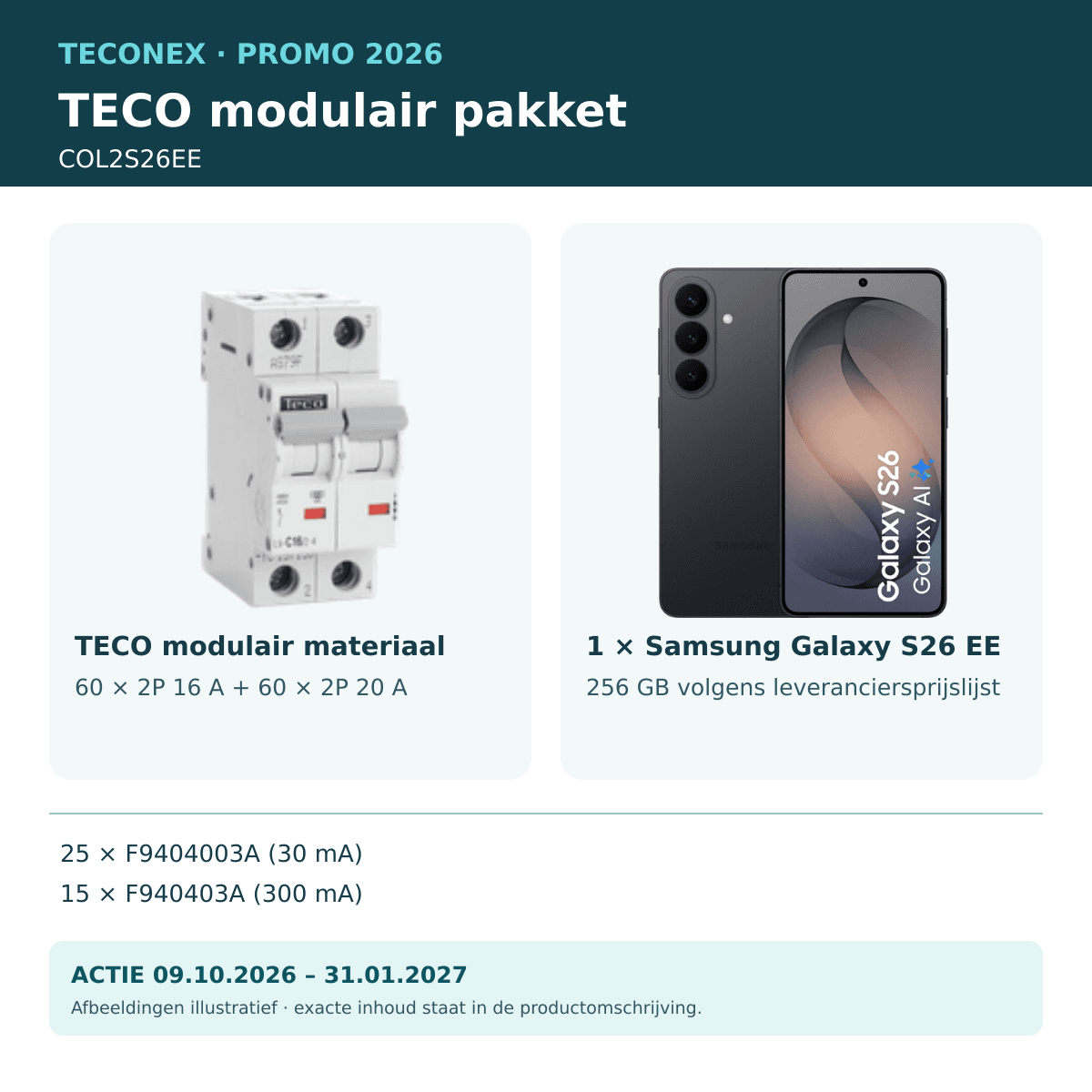 TECO - Promopakket Samsung Galaxy S26 EE 4P 40 A - COL2S26EE