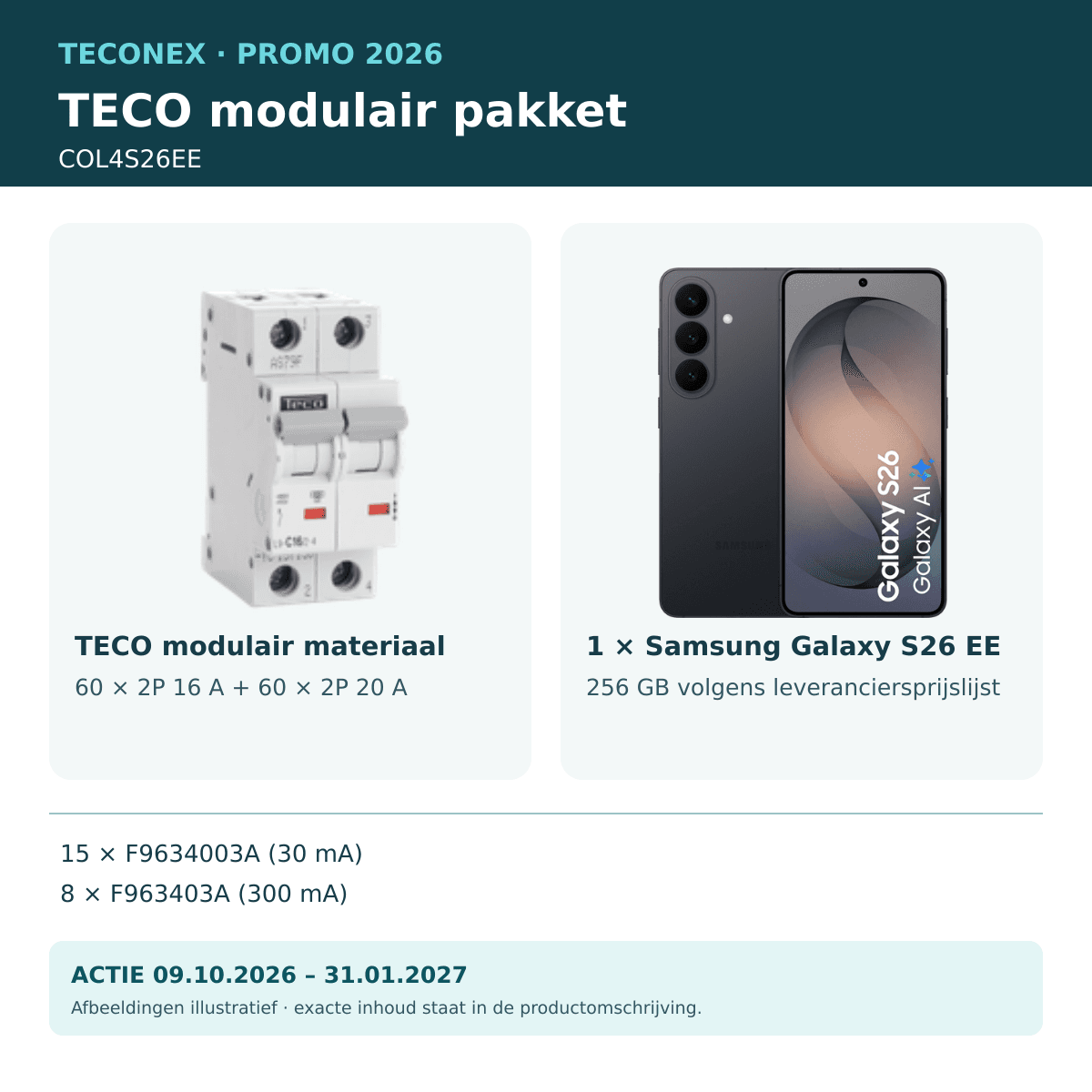 TECO - Promopakket Samsung Galaxy S26 EE 4P 63 A - COL4S26EE