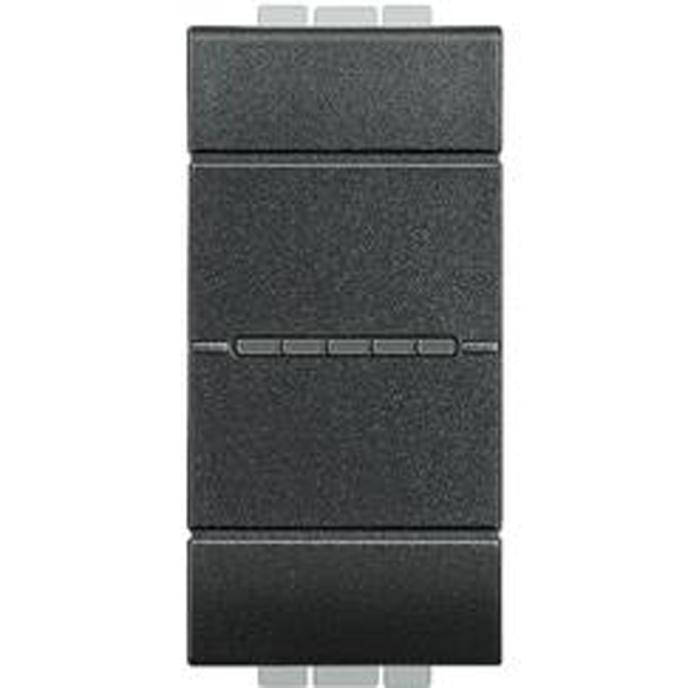 Legrand - LIVING LIGHT drukknop axiaal NO 10A 1 module antraciet - L4055AN
