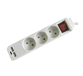 Elix - Contactdoos 3x 2P+T 16A + 2 stopcontact x USB 1 x USB C W - 38393