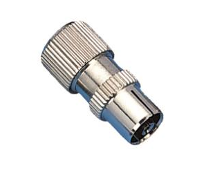 Elix - Coaxstekker 9,5 mm vrouwelijk met schroef, metaal - 37279