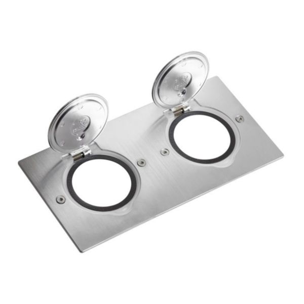 Legrand - Vloerctdozen rechth. 2x2P+A inox - 089702