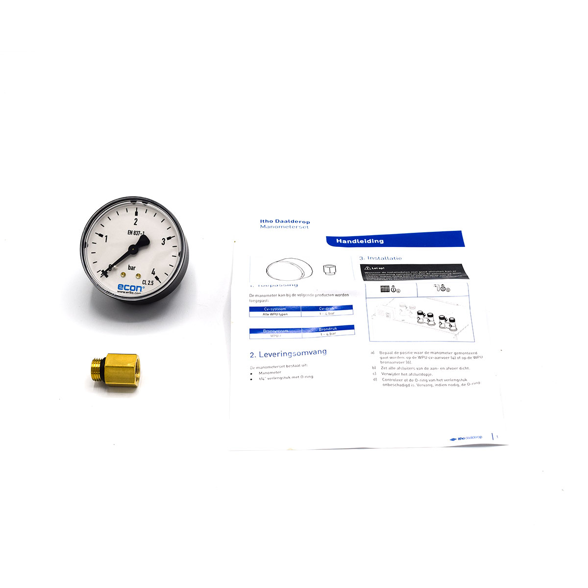 Itho Daalderop - Manometer set incl. verlengstuk WPU 5G - 04-00141