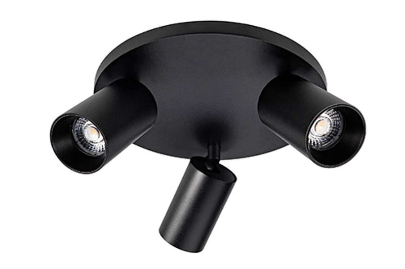Unibright - ORIENT 3L ROUND BASE opbouwarmatuur Zwart 3000K GU10 incl - ORR35B30