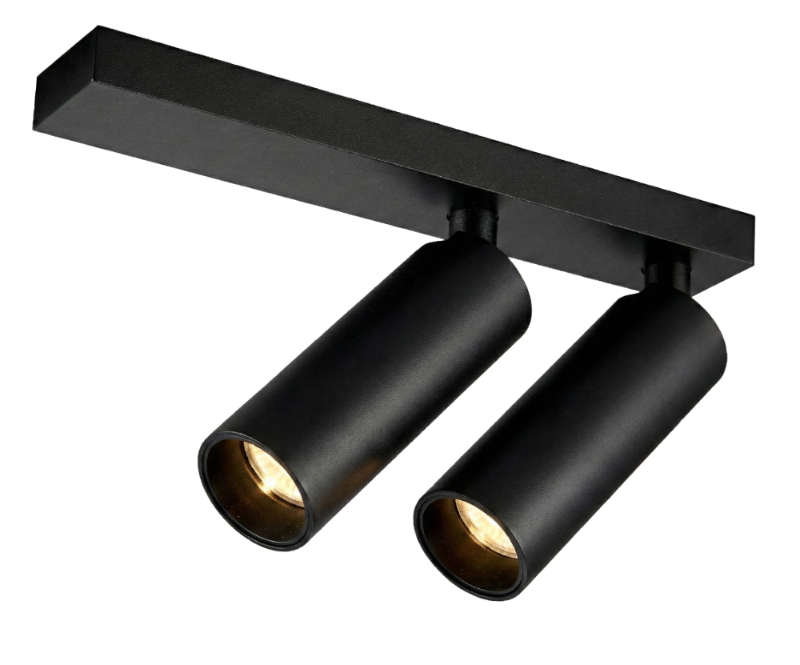 Unibright - Eliva 2 Zwart 2 x 5W 3000K incl. ledlamp - EL25B30