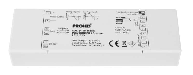 Proled - DALI 4 in 1 PWM Dimmer 1 Kanal 2G - L515132G